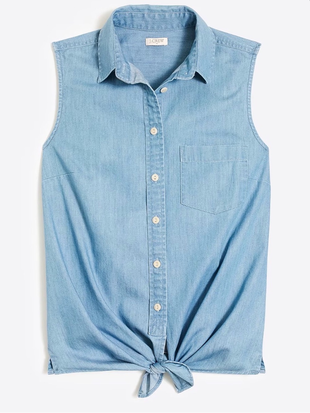 100% cotton J.Crew Light Blue Sleeveless Denim crop